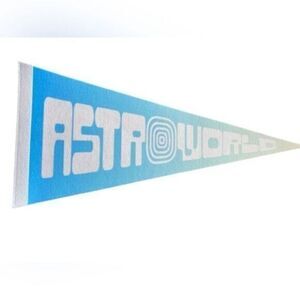 NWOT - Travis Scott 2021 ASTROWORLD Tour Pennant Flag- 24” Blue/White Flag